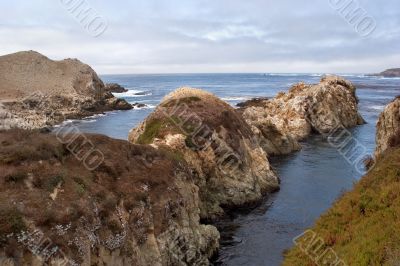 Narrow bays between rocks