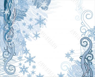 grunge snowflakes vector background