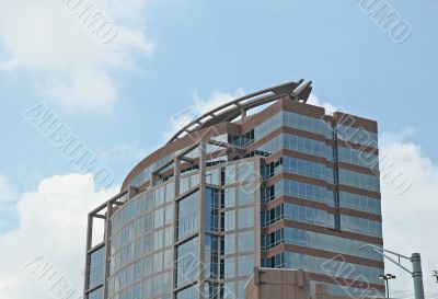 Curved Brick and Glass Building