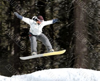 Girl on a snowboard