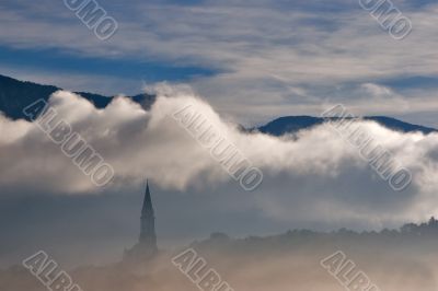 Mountains and clouds