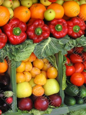 Colorful vegetables and fruits