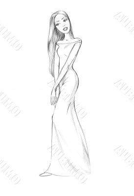 Beautiful woman in dress