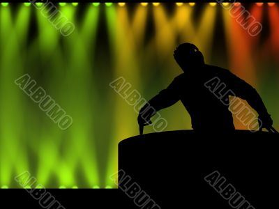  Dj in night club illustration