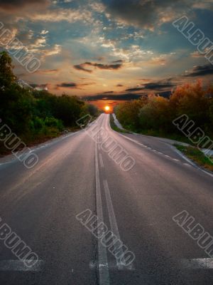 Road sunset