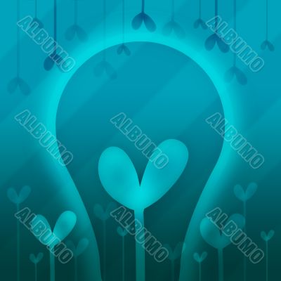 Abstraction with heart in dark blue