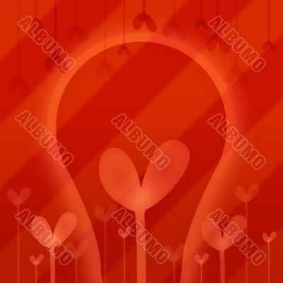 Abstraction with heart in red