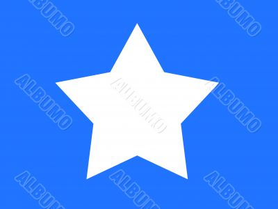 White star and blue background