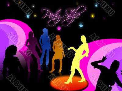 People dancing in night club