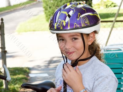 Cute girl in a helmet