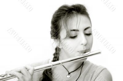 Beautiful Flutist - horizontal