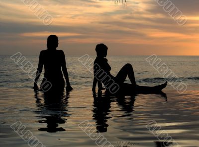 Two girls on the beach