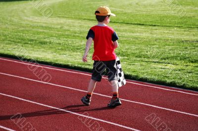 Boy on a racetrack