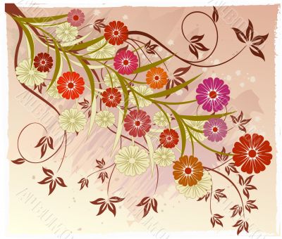 Abstract  floral background  vector illustration