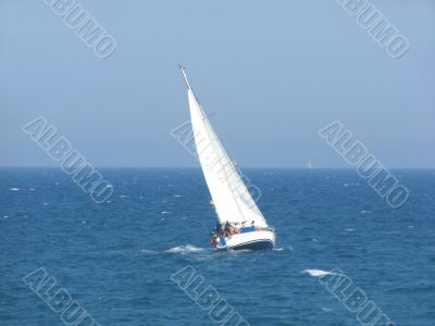 surfing on Mediterranean sea