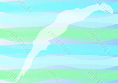 Male Diver with Abstract Background