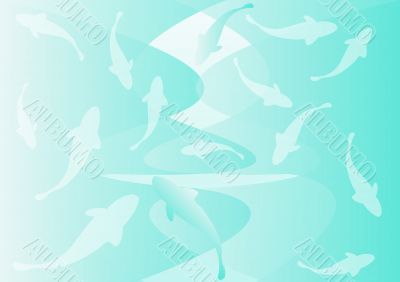 Fish with blue gradient background