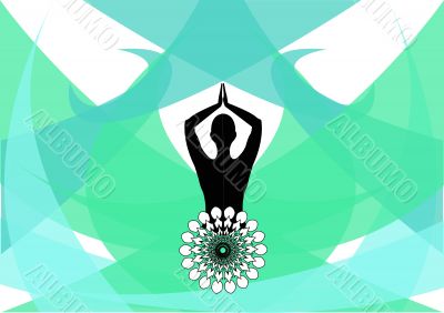 Female practising yoga