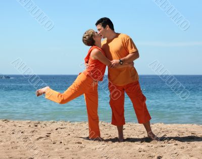 Kissing on the beach