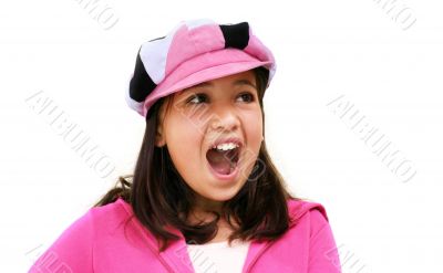 Happy girl screaming