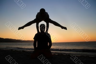 Handstand at sunset