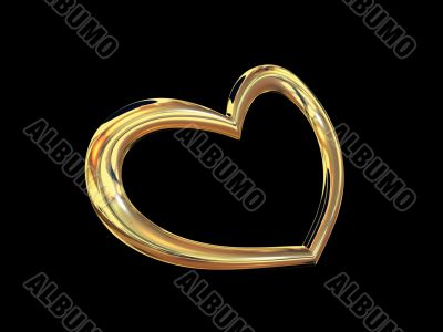 Heart gold costume jewellery