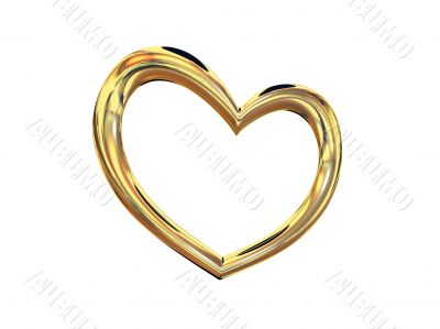 Heart gold costume jewellery