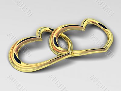 Heart gold costume jewellery