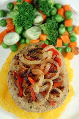 Chicken Patty On A Bed Of Pumpkin