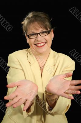 Hands Out Businesswoman