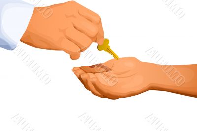 People taking key