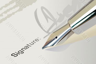 Close-up of a pen illustration