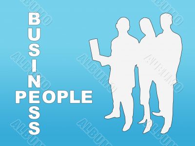  Blue and white business people silhouettes