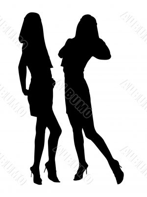 girls black silhouettes