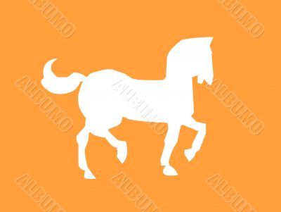 horse white silhouette