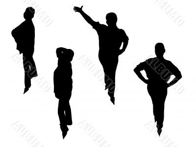  silhouettes of old woman