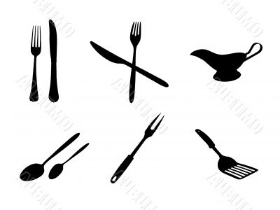  black kitchen icons and silhouettes