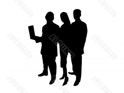 business team black silhouettes
