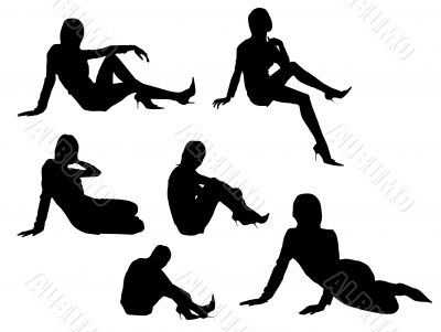 many girls silhouettes