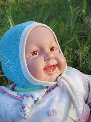 Smiling baby doll