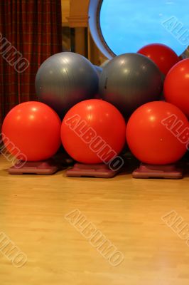 Red and Grey Yoga Balls