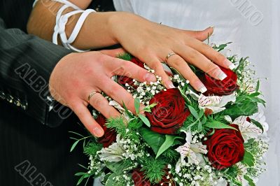 Newlyweds hands