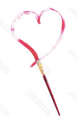 Red painted Heart