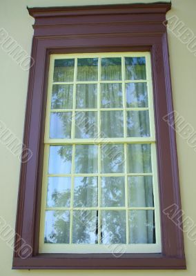 Trees Reflected in Colonial Window