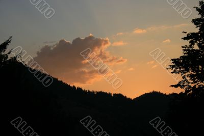 Sunset above the mountain