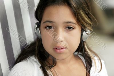 Cute girl in headphones