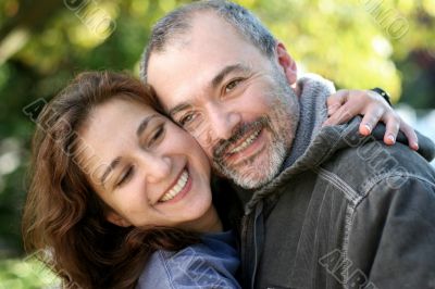 Happy couple outdoors