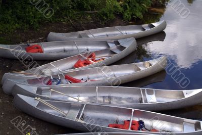 six canoes