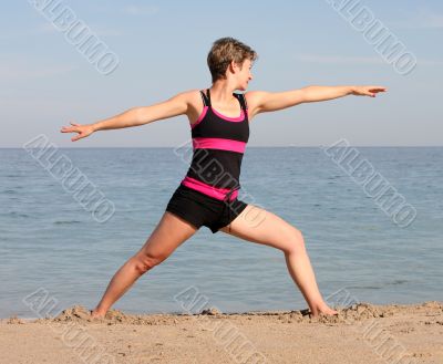 Beach yoga