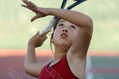 Girl playing tennis